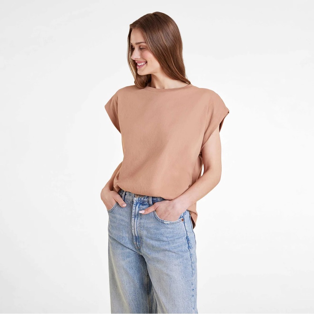 Nuuds Clay Brown Cotton Muscle Tee